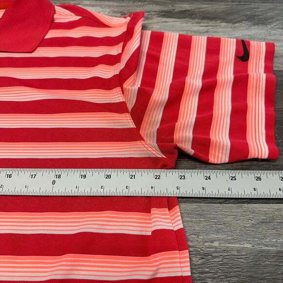 Nike Golf Dri Fit Tech Striped Mens L Mini Swoosh Tour Performance Polo Shirt - Picture 6 of 10